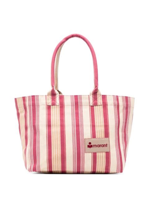 ISABEL MARANT Yenky striped logo patch tote bag - Pink - zdjęcie produktu nr 1
