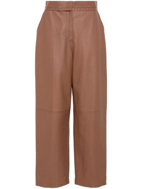 FENDI leather straight trousers - Brown - zdjęcie produktu nr 1