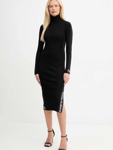 Elisabetta Franchi sukienka kolor czarny midi dopasowana AM03S56E2 - zdjęcie produktu nr 1
