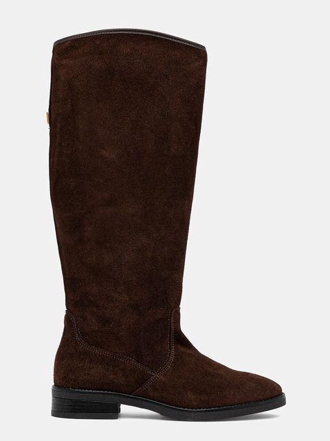 Steve Madden kozaki zamszowe Vlora damskie kolor brązowy na płaskim obcasie 11004761 - zdjęcie produktu nr 2