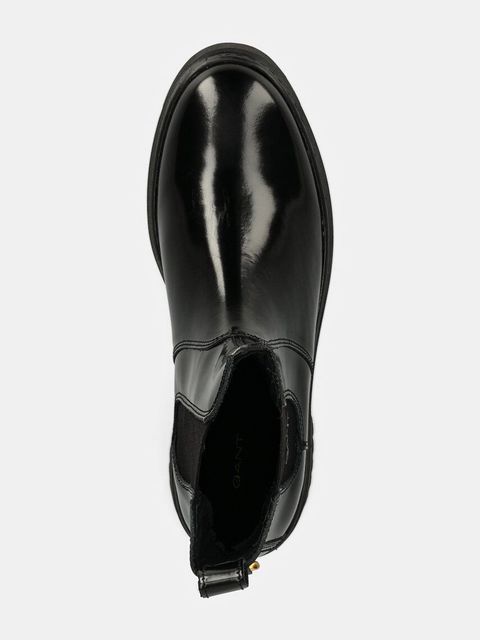 Gant sztyblety skórzane Aligrey damskie kolor czarny na płaskim obcasie 29551762 G00