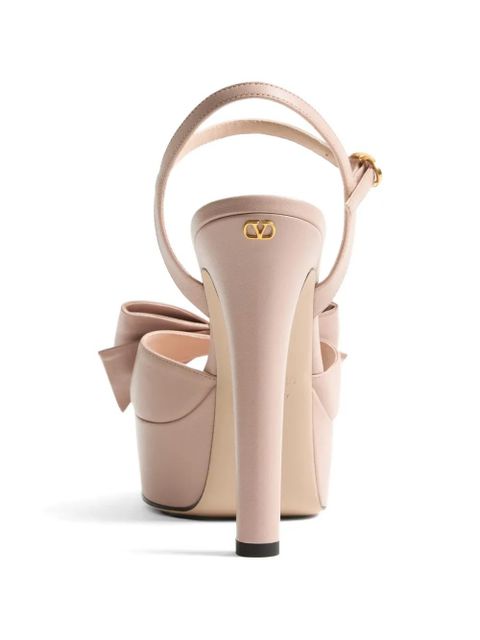 Valentino Garavani Bowow Kidskin platform sandal with bow detail 130mm - Pink