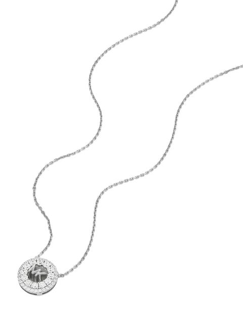 Michael Kors logo-pendant round necklace - Silver