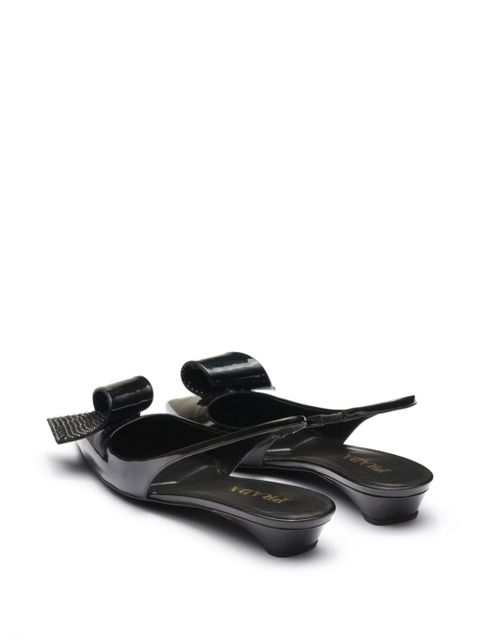 Prada 25mm appliqué-detail leather pumps - Black