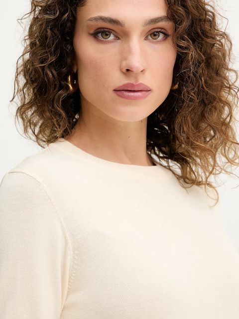 Silvian Heach t-shirt ATLAM damski kolor beżowy GPA25040MA