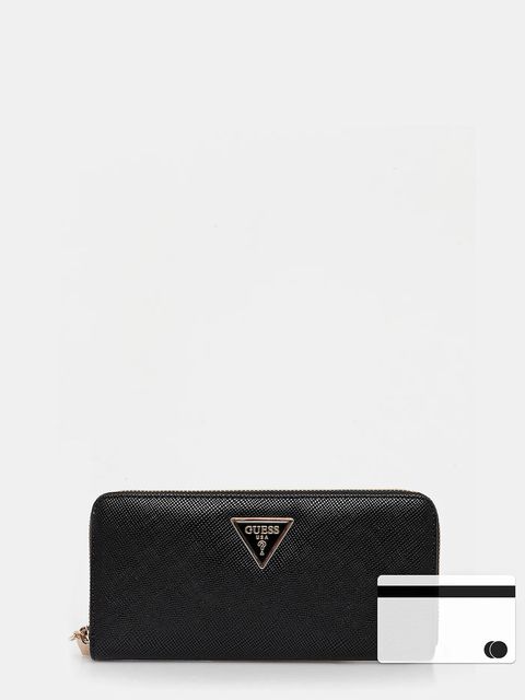Guess portfel LAUREL damski kolor czarny SWZG74 59146