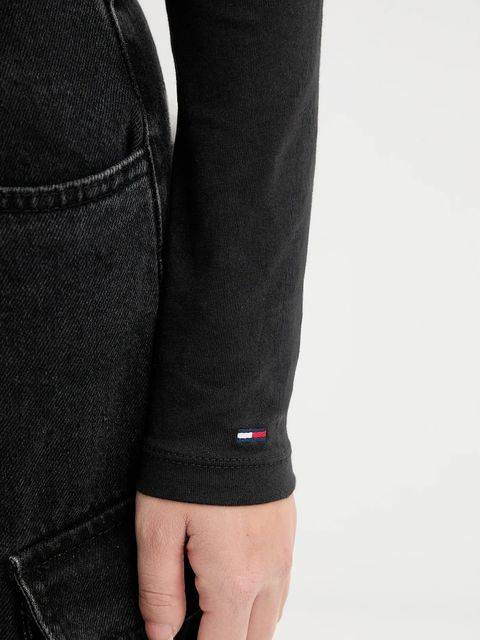 Tommy Jeans longsleeve bawełniany kolor czarny DW0DW21844