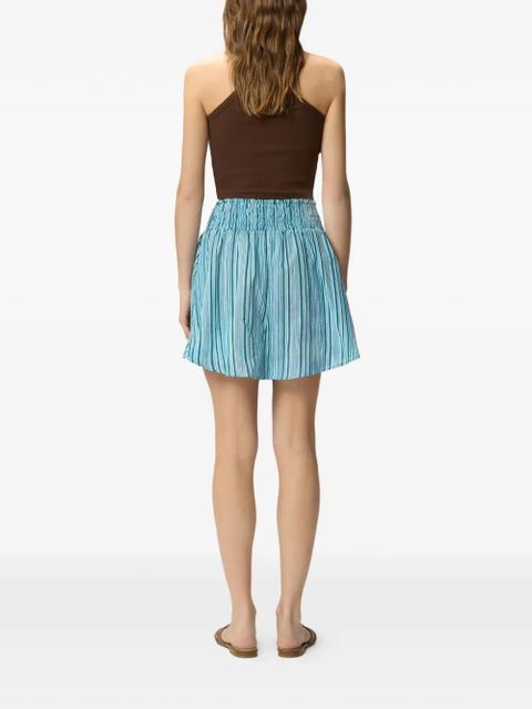 PINKO striped shirred skirt - Blue