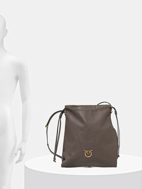 Pinko torebka skórzana kolor szary 104359 A0QO