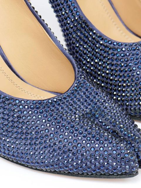 Maison Margiela Tabi 110mm rhinestone-embellished pumps - Blue