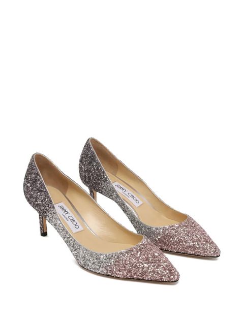 Jimmy Choo Romy glittered pumps - Silver - zdjęcie produktu nr 1
