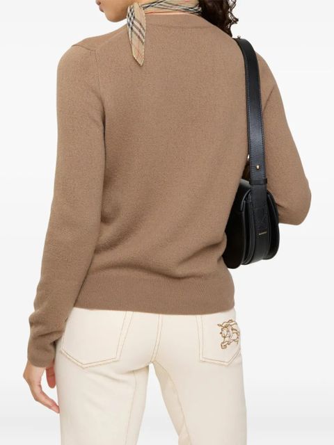 Burberry crew-neck equestrian-logo sweater - Brown