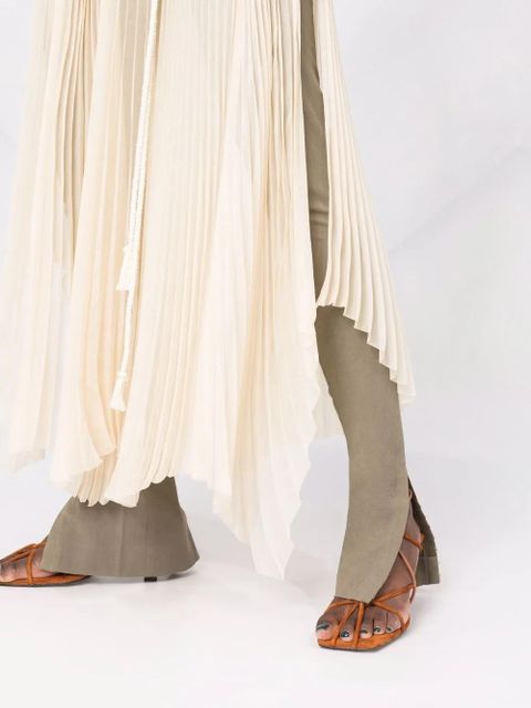 Nanushka wrap-style asymmetric pleated skirt - Neutrals