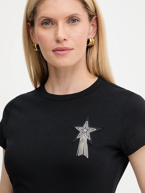 BOSS Orange t-shirt bawełniany damski kolor czarny 50545287