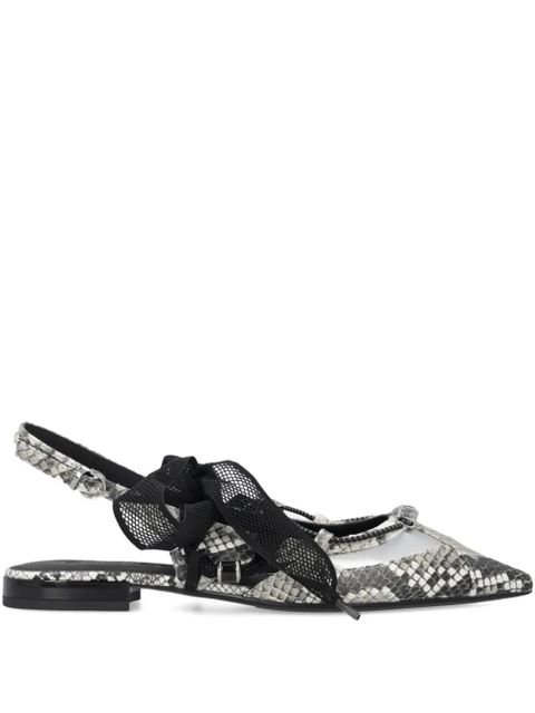 PINKO snakeskin-effect flat pumps - Grey - zdjęcie produktu nr 1