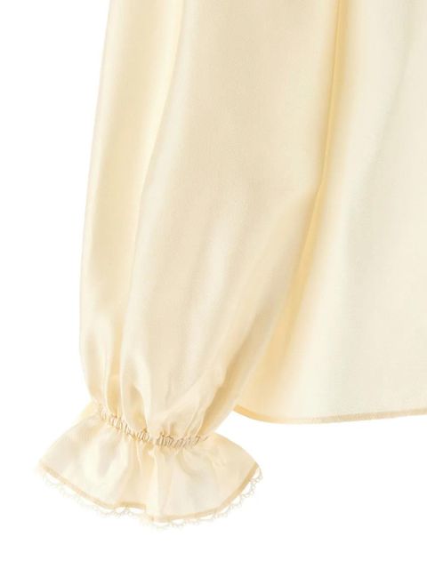 ZIMMERMANN lace ruffled silk blouse - Neutrals