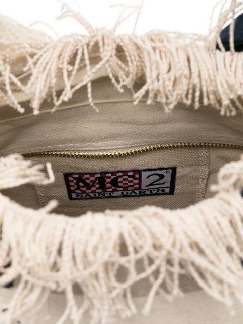 MC2 Saint Barth Vanity striped fringed tote bag - Neutrals