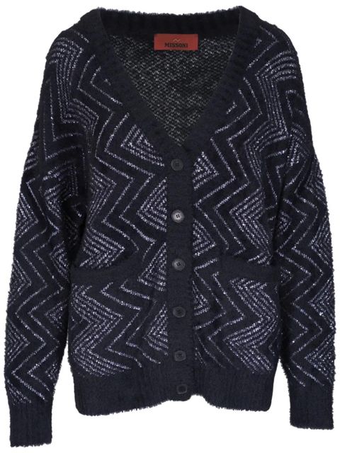 Missoni zigzag-woven buttoned cardigan - Black - zdjęcie produktu nr 1