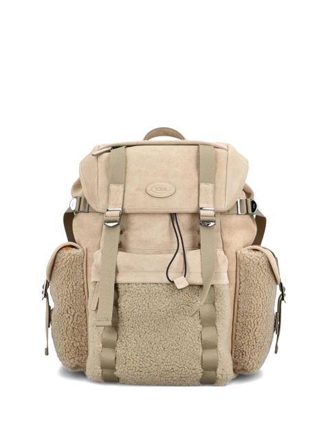 Tod's shearling trim backpack - Neutrals - zdjęcie produktu nr 1