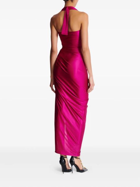 Balmain draped jersey midi dress - Pink