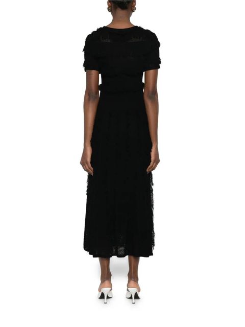 Max Mara Grazia fringed midi dress - Black