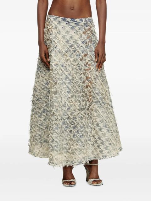 Diesel houndstooth frayed denim skirt - Blue - zdjęcie produktu nr 2