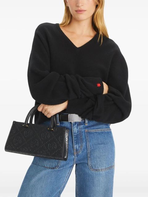 Tory Burch small T Monogram tote bag - Black