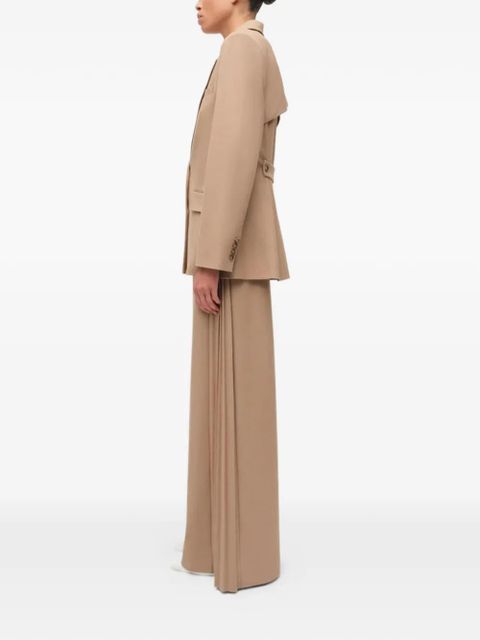 Simkhai notched collar pleated blazer - Brown