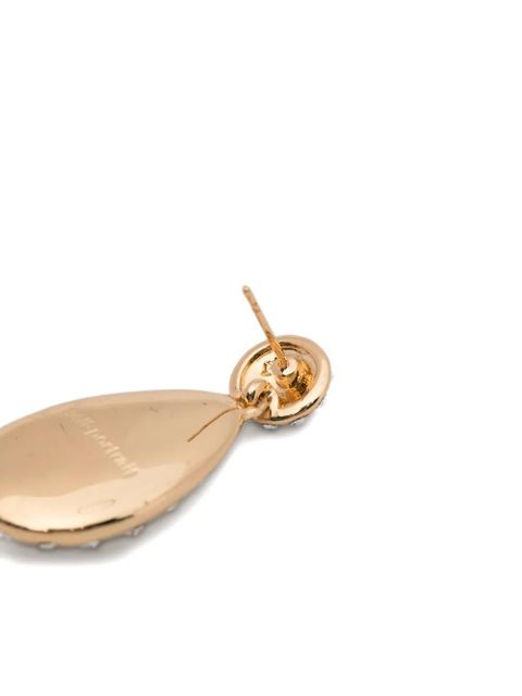 Self-Portrait rhinestones-embellished drop earrings - Gold