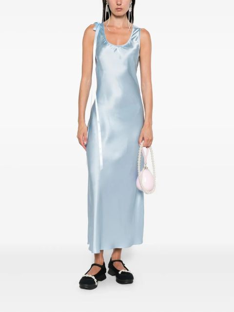 Simone Rocha bow-detail silk dress - Blue - zdjęcie produktu nr 2