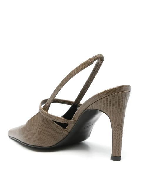 TOTEME 100mm lizard-embossed slingback pumps - Green - zdjęcie produktu nr 2