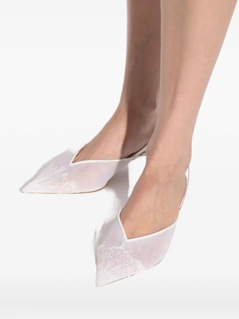 NEOUS 40mm Irena lace-detail slingback pumps - White