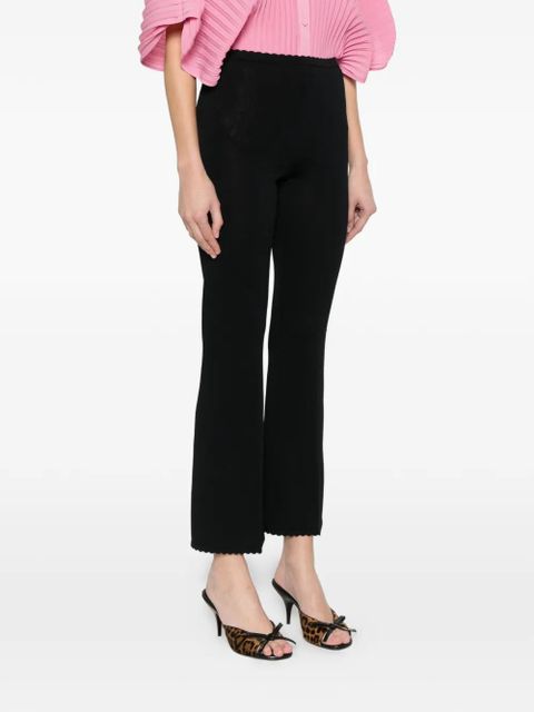 TWINSET scalloped-trim trousers - Black