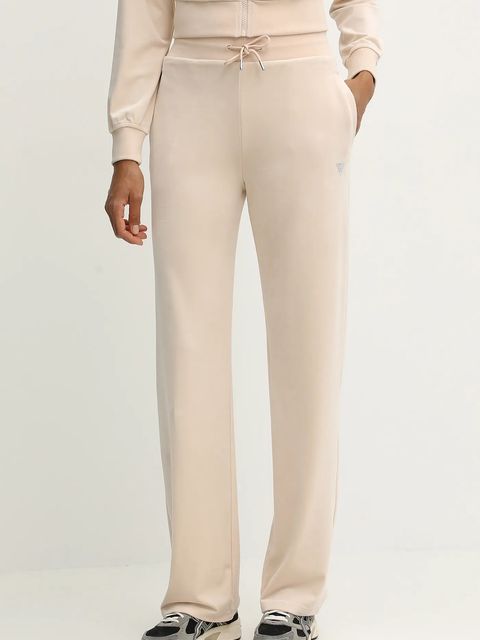 Guess spodnie dresowe COUTURE damskie kolor beżowy gładkie V3BB26 K0232