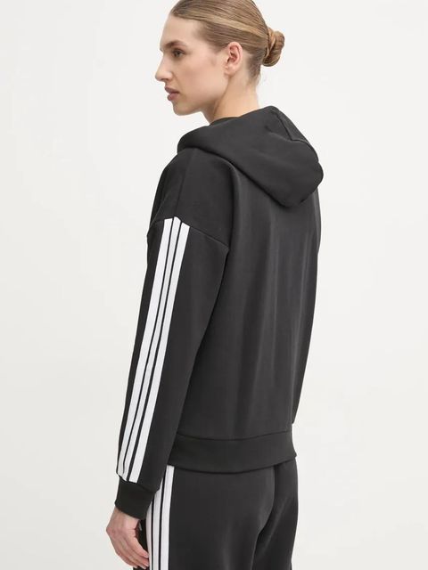adidas bluza Essentials damska kolor czarny z kapturem z aplikacją JE1283