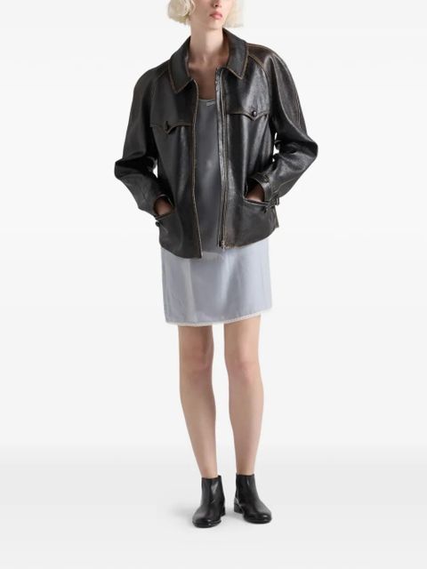 Prada leather jacket - Black - zdjęcie produktu nr 2