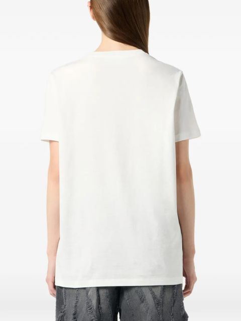 Blumarine logo-embroidered jersey T-shirt - White