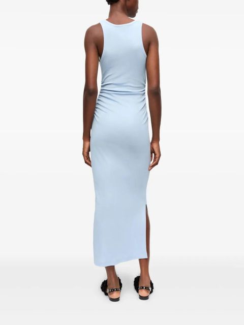 GANNI ribbed maxi tank dress - Blue