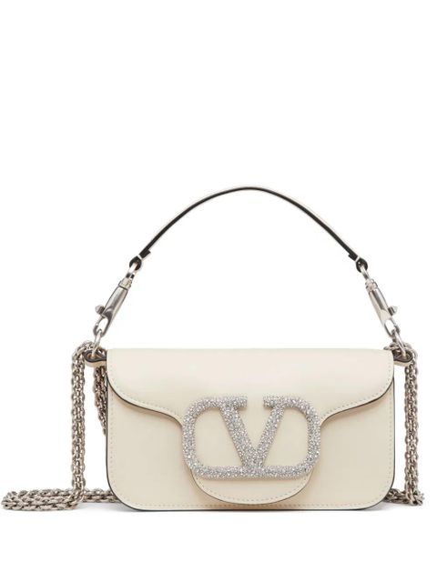 Valentino Garavani small Locò crystal-embellished shoulder bag - Neutrals - zdjęcie produktu nr 1