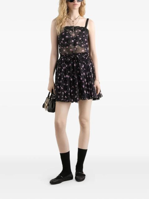 Dolce & Gabbana floral drawstring mini skirt - Black - zdjęcie produktu nr 2