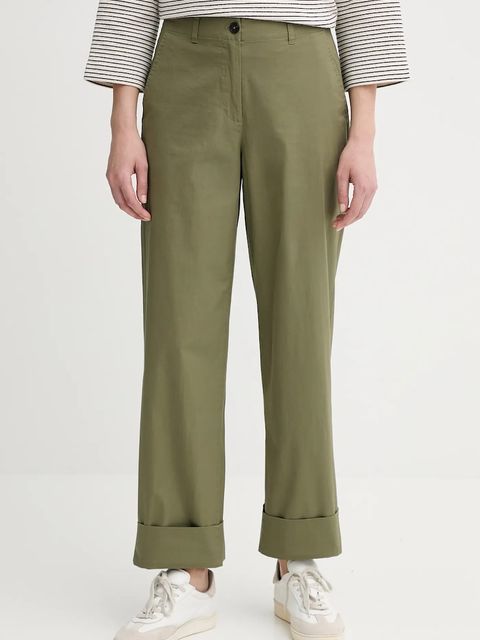 Marc O'Polo spodnie damskie kolor zielony szerokie high waist 506034110243 - zdjęcie produktu nr 1