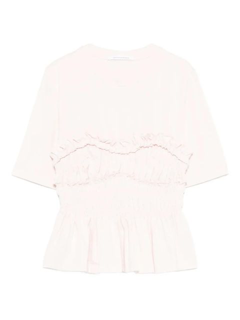 Cecilie Bahnsen ruffled shirred vilde T-shirt - Pink - zdjęcie produktu nr 1
