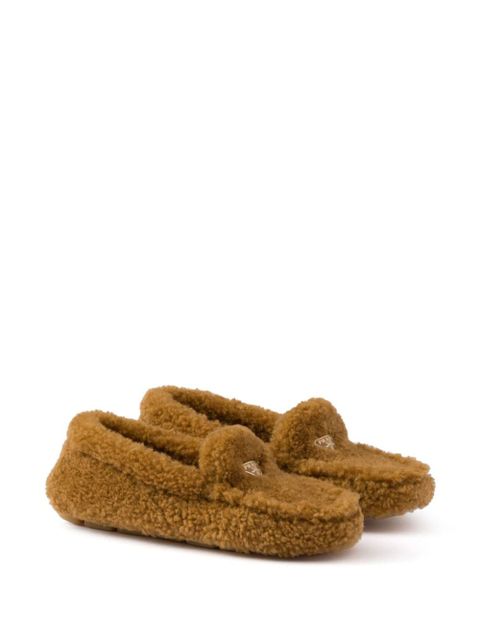 Prada shearling driving shoes - Brown