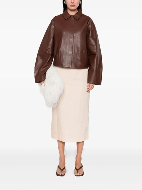 St. Agni Cocoon leather jacket - Brown - zdjęcie produktu nr 2