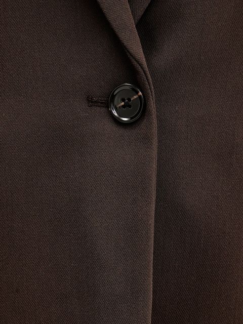 Abercrombie & Fitch marynarka kolor brązowy jednorzędowa gładka KI144-5233-480