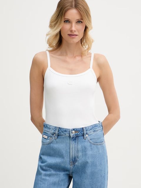 Calvin Klein Jeans top damski bawełniany z elastanem - zdjęcie produktu nr 1