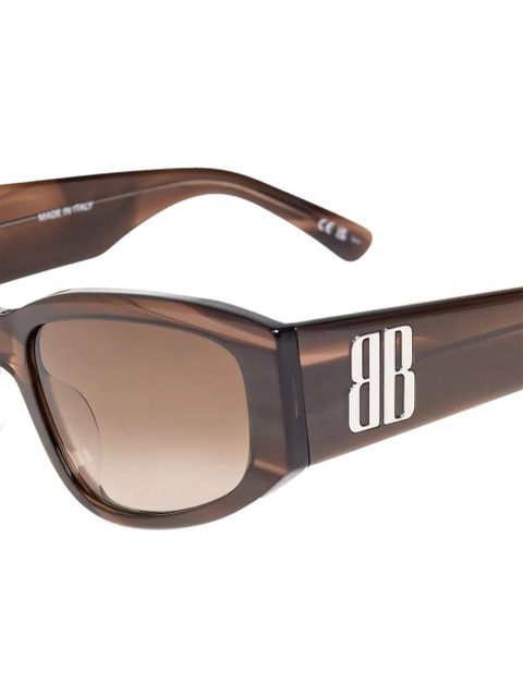 Balenciaga Eyewear logo rectangle sunglasses - Brown - zdjęcie produktu nr 2