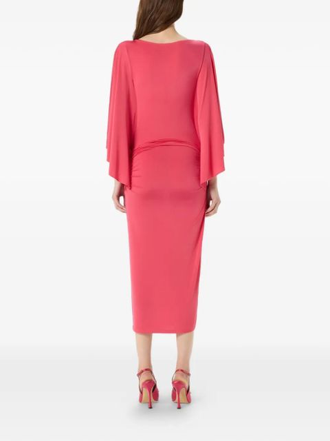 Blumarine flower-appliqué midi dress - Pink