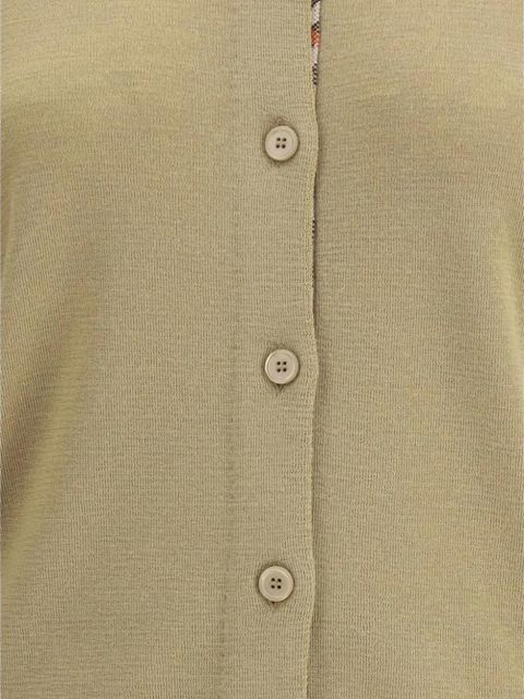 Burberry check-trim cotton cardigan - Neutrals