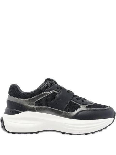 Tod's leather-panelled lace-up sneakers - Grey - zdjęcie produktu nr 1